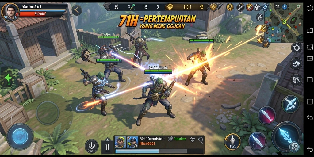 Screenshot gameplay 71H menampilkan aksi pertempuran strategis yang seru.