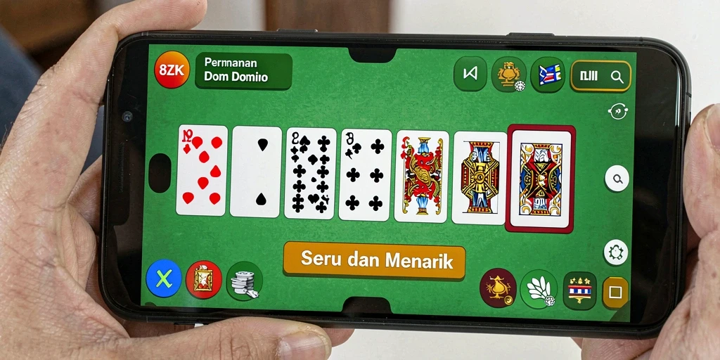 Tampilan gameplay seru dan menarik dari permainan Domino 8ZK.