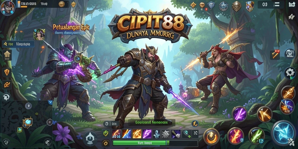 Tangkapan layar utama CIPIT88 menampilkan aksi gameplay seru dalam MMORPG.