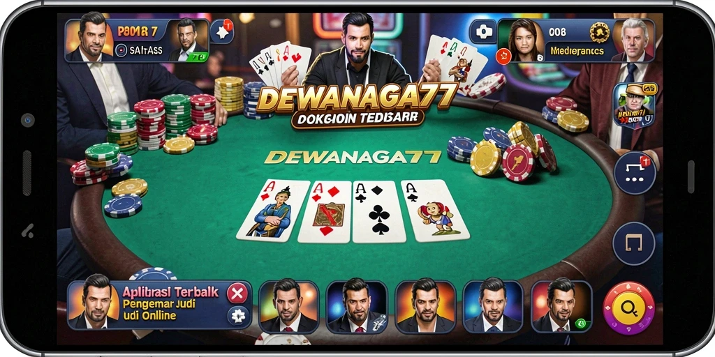 Tampilan menarik gameplay poker di DEWANAGA77.