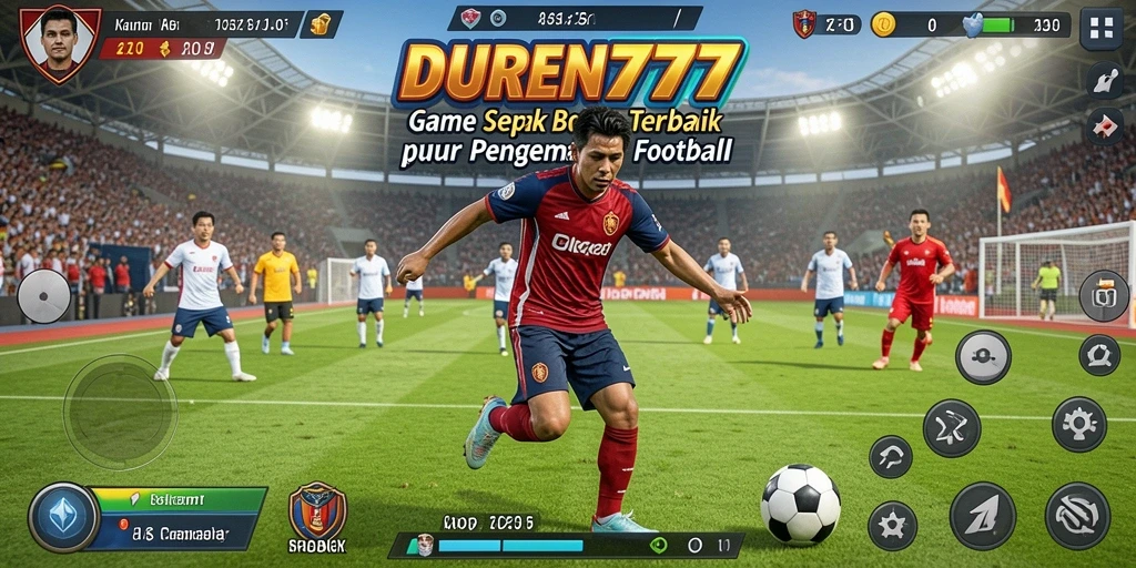 Screenshot DUREN777 menampilkan aksi pertandingan sepak bola yang mendebarkan.
