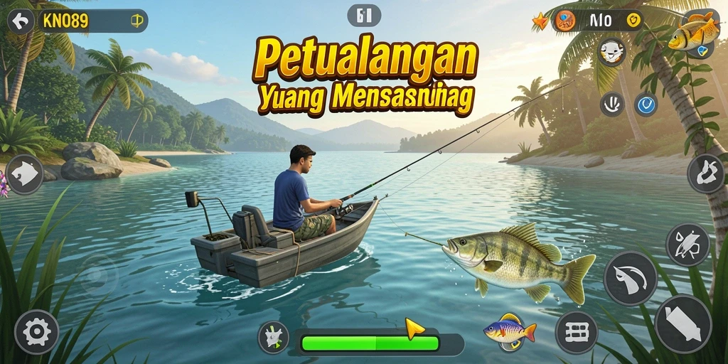 Tampilan gameplay KNO89 dengan pengalaman memancing yang seru.