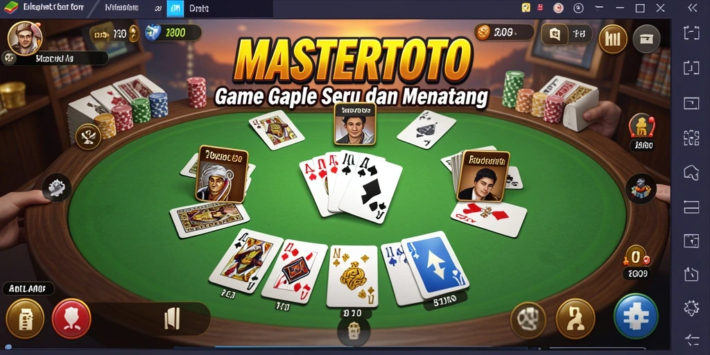 Tampilan seru dari gameplay Gaple di MASTERTOTO.