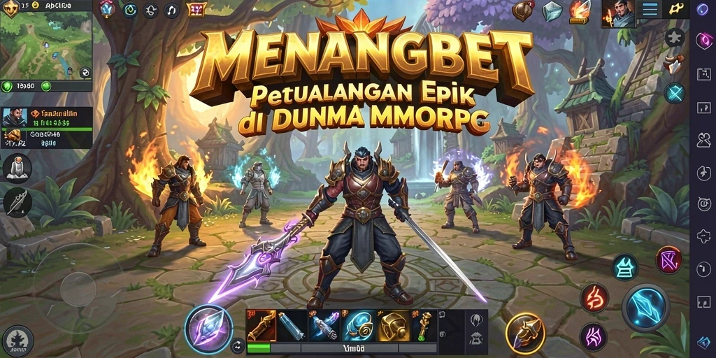 Tangkapan layar MENANGBET menampilkan pertempuran epik di dunia MMORPG.
