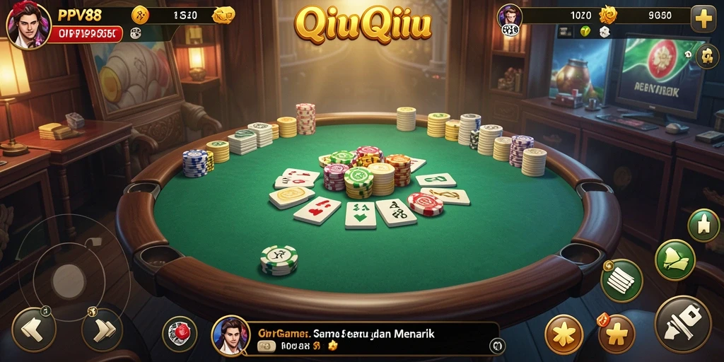 Tampilan gameplay PPV88 dengan kartu QiuQiu yang menarik.