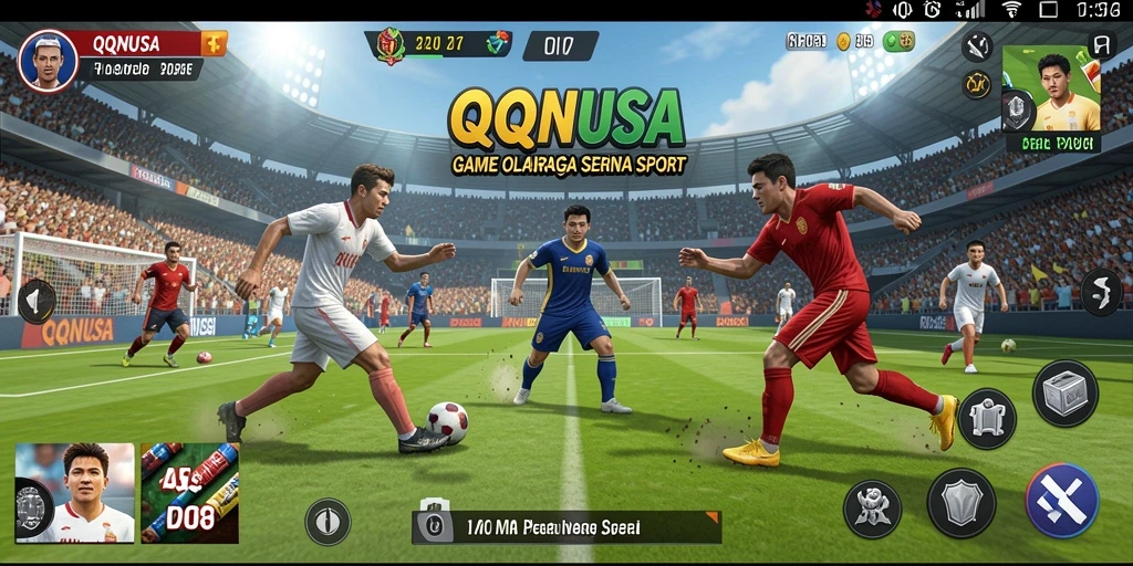 Tangkapan layar utama QQNUSA menampilkan aksi seru dalam permainan olahraga.