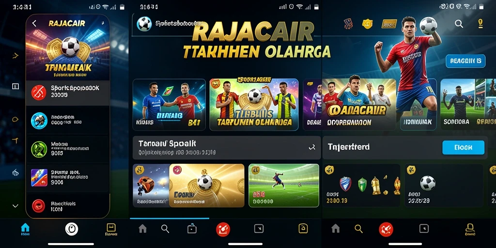 Tampilan antarmuka RAJACAIR dengan berbagai opsi taruhan olahraga.