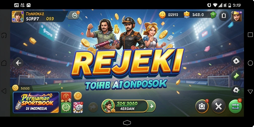 Tampilan gameplay REJEKI menampilkan keseruan taruhan olahraga.