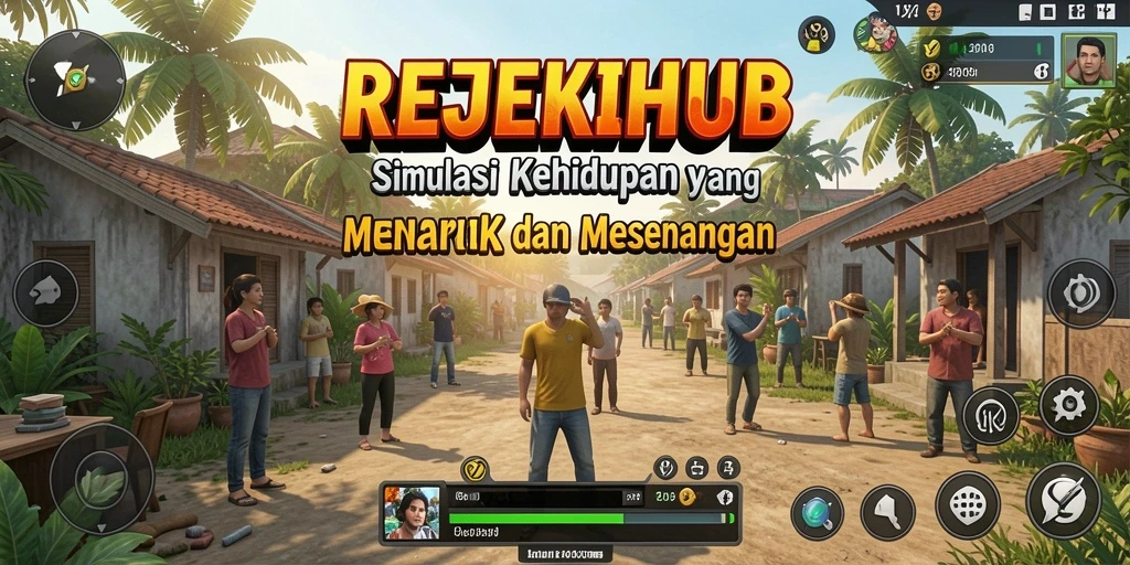 Tampilan gameplay menarik dari REJEKIHUB dengan berbagai aktivitas simulasinya.