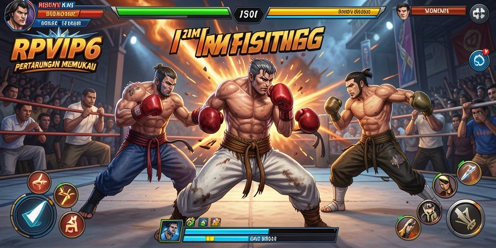 Screenshot gameplay RPVIP6 menampilkan pertarungan yang seru dan intens.