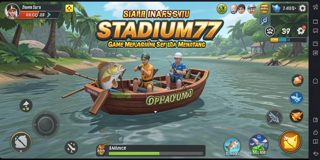 Tangkapan ikan besar dalam gameplay STADIUM77.