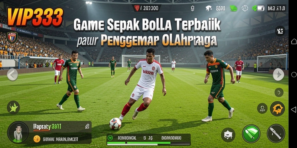 Tangkapan layar menampilkan pertandingan sepak bola yang mendebarkan di VIP333.